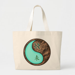 Aquarius & Earth Goat Large Tote Bag