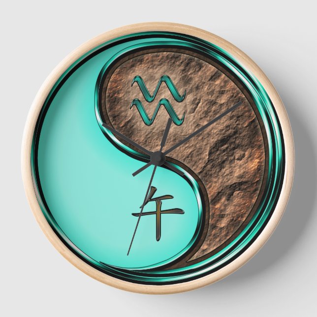 Aquarius & Earth Horse Clock (Front)