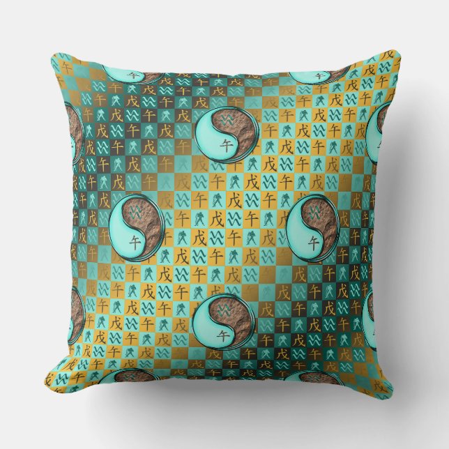 Aquarius & Earth Horse Cushion (Front)