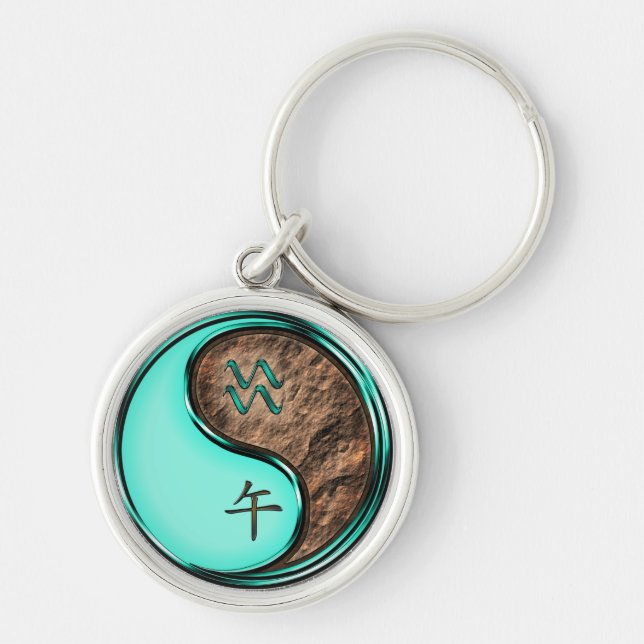 Aquarius & Earth Horse Key Ring (Front)