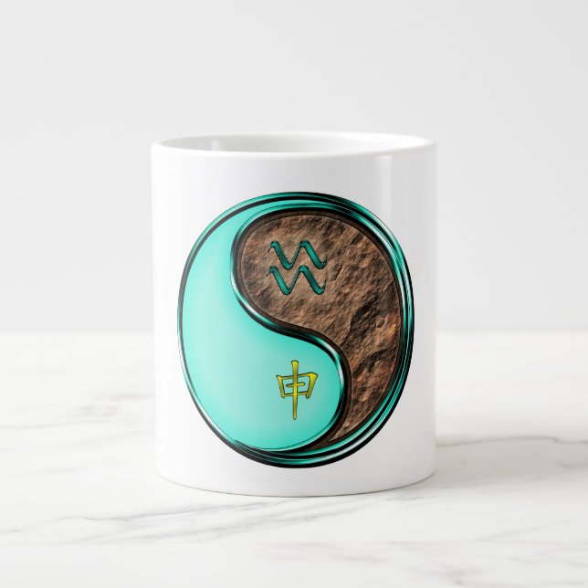 Aquarius & Earth Monkey Large Coffee Mug (Front)