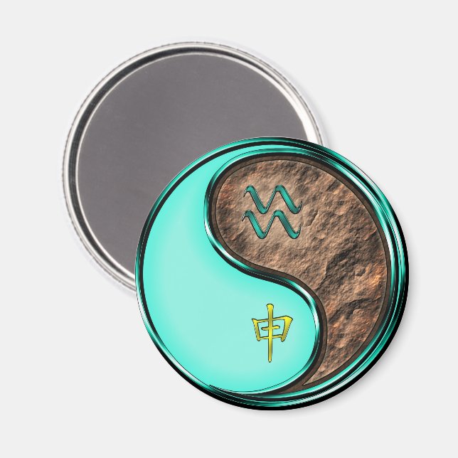 Aquarius & Earth Monkey Magnet (Front/Back)