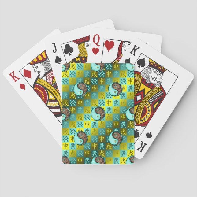 Aquarius & Earth Monkey Playing Cards (Back)