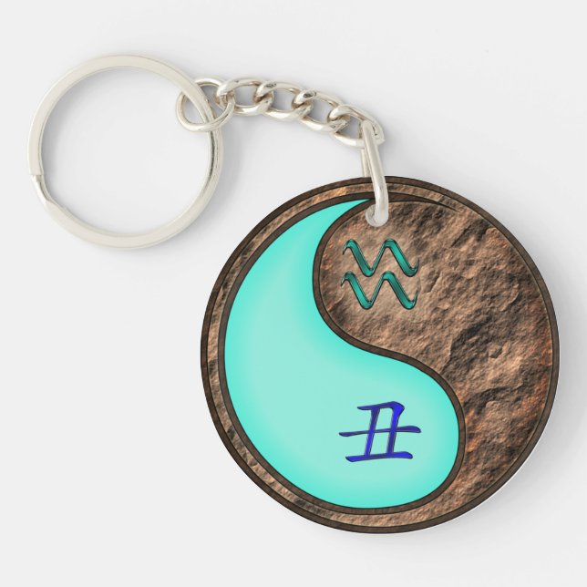 Aquarius & Earth Ox Key Ring (Front)