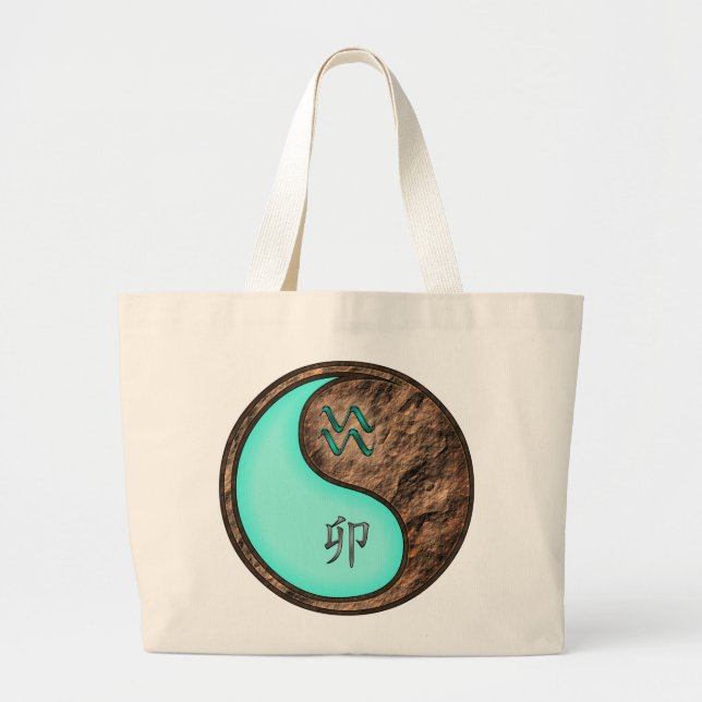 Aquarius & Earth Rabbit Large Tote Bag (Front)