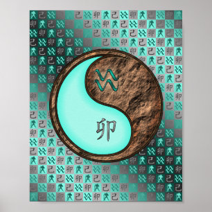 Aquarius & Earth Rabbit Poster