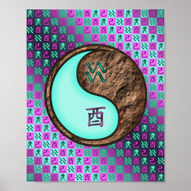 Aquarius & Earth Rooster Poster (Front)