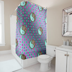 Aquarius & Earth Rooster Shower Curtain