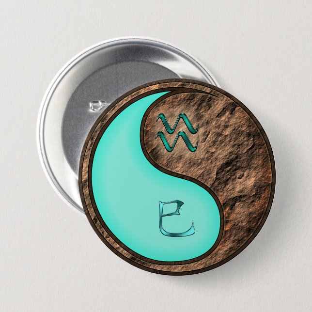 Aquarius & Earth Snake 7.5 Cm Round Badge (Front & Back)