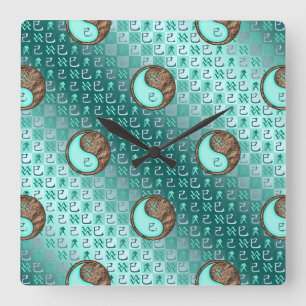 Aquarius & Earth Snake Square Wall Clock