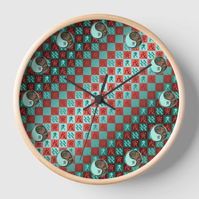 Aquarius & Earth Tiger Clock (Front)