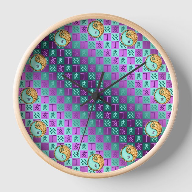Aquarius & Fire Boar Clock (Front)