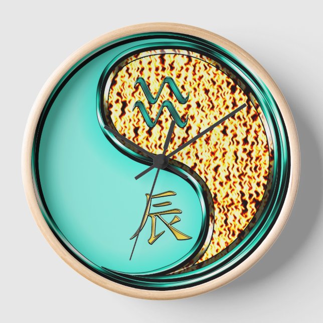 Aquarius & Fire Dragon Clock (Front)