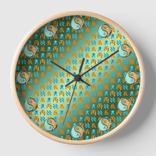 Aquarius & Fire Dragon Clock