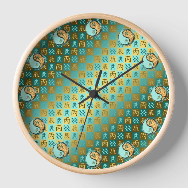 Aquarius & Fire Dragon Clock (Front)