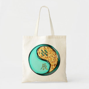 Aquarius & Fire Dragon Tote Bag