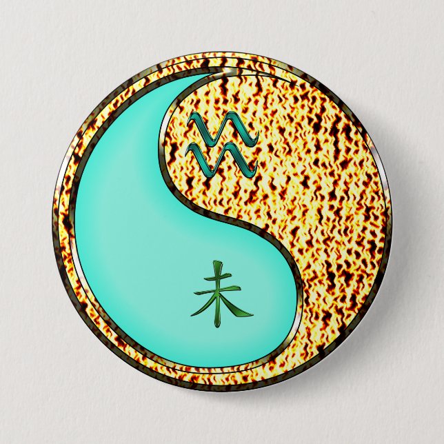 Aquarius & Fire Goat 7.5 Cm Round Badge (Front)