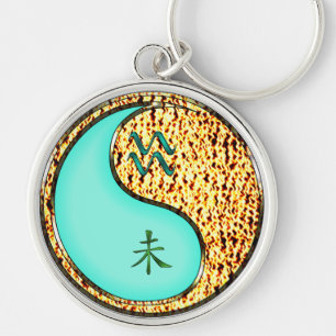 Aquarius & Fire Goat Key Ring