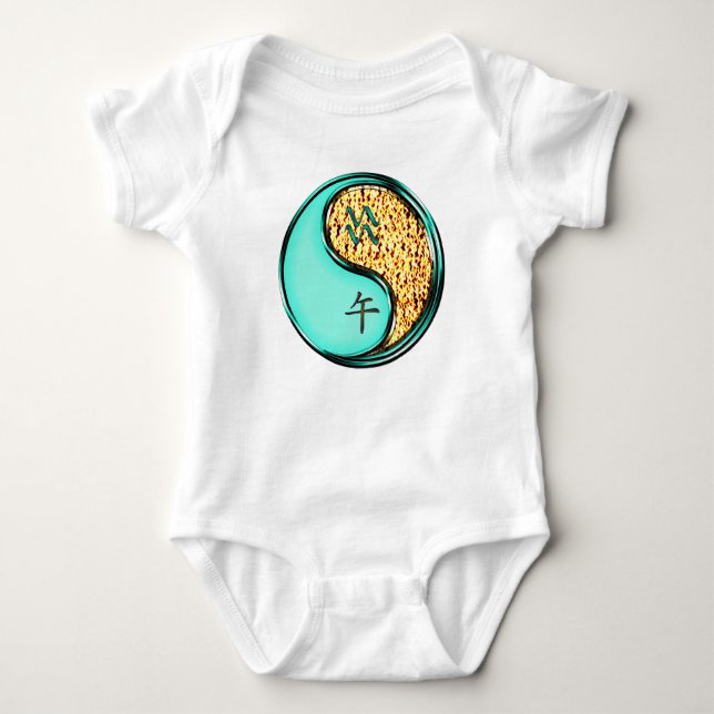 Aquarius & Fire Horse Baby Bodysuit (Front)