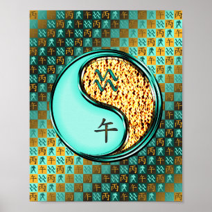 Aquarius & Fire Horse Poster