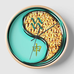 Aquarius & Fire Monkey Clock