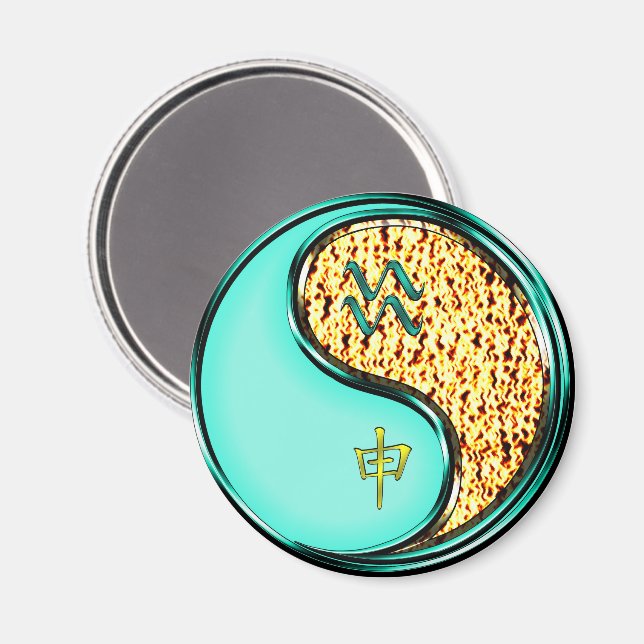 Aquarius & Fire Monkey Magnet (Front/Back)