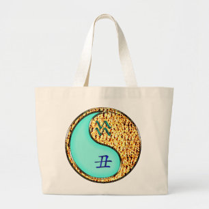 Aquarius & Fire Ox Large Tote Bag
