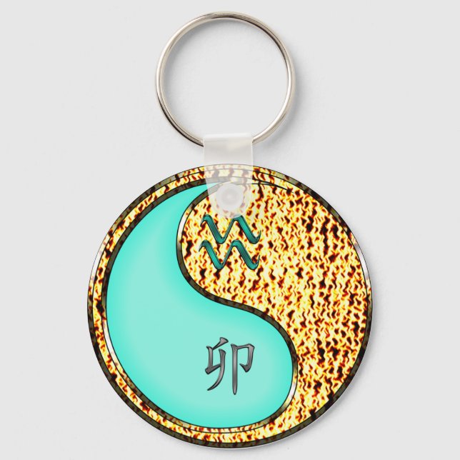 Aquarius & Fire Rabbit Key Ring (Back)