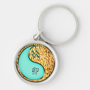 Aquarius & Fire Rabbit Key Ring