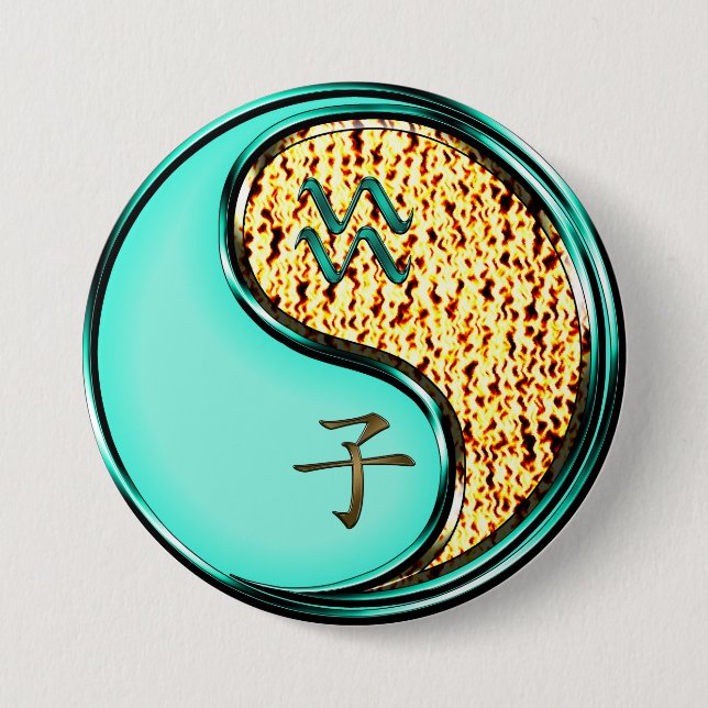 Aquarius & Fire Rat 7.5 Cm Round Badge (Front)