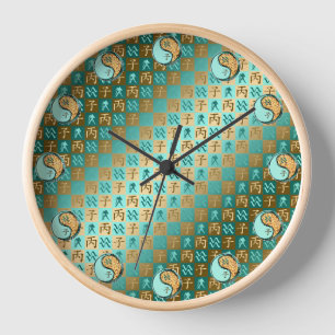 Aquarius & Fire Rat Clock