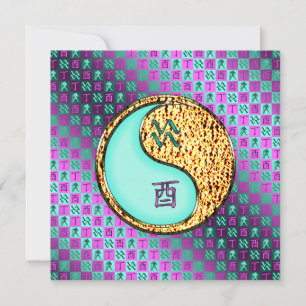 Aquarius & Fire Rooster Card