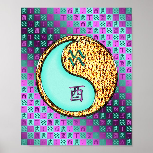 Aquarius & Fire Rooster Poster (Front)