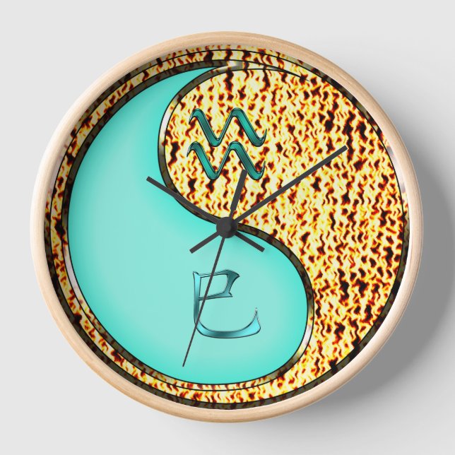 Aquarius & Fire Snake Clock (Front)