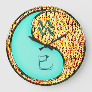 Aquarius & Fire Snake Large Clock