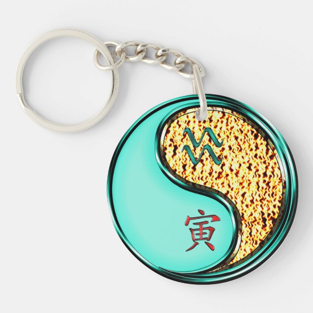 Aquarius & Fire Tiger Key Ring (Front)
