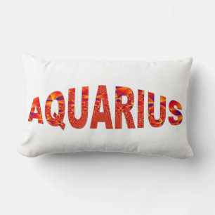 Aquarius - Firey Orange Yellow Blue Lumbar Cushion