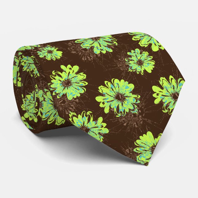 Aquarius Floral Vintage Two-sided Tie (Rolled)