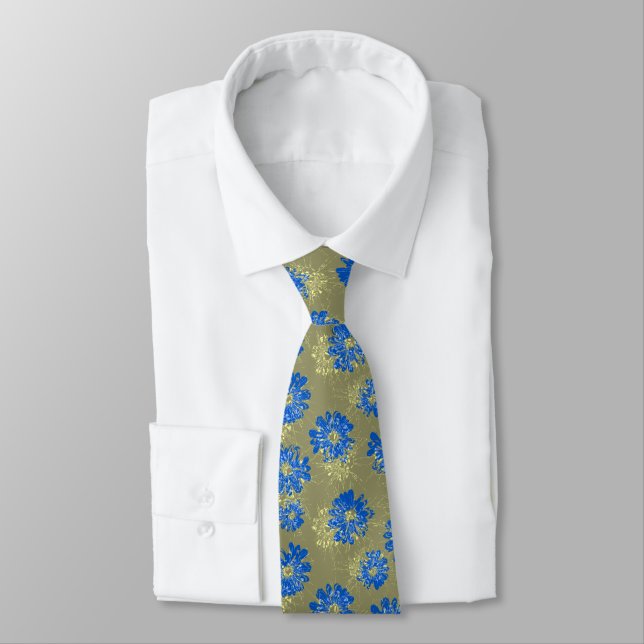 Aquarius Floral Vintage Two-sided Tie (Tied)