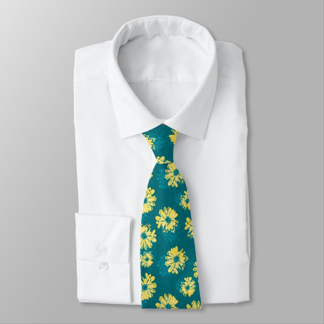 Aquarius Floral Vintage Two-sided Tie (Tied)