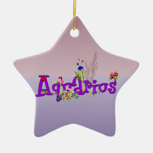Aquarius Flowers Ceramic Tree Decoration