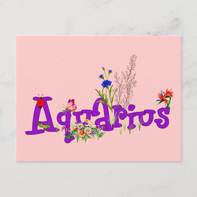 Aquarius Flowers Postcard (Front)