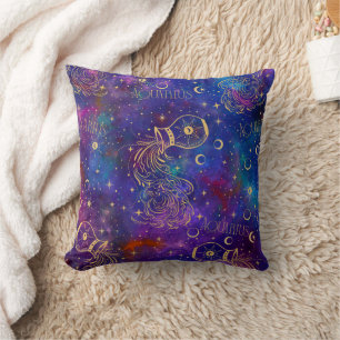Aquarius Galaxy Throw Pillow
