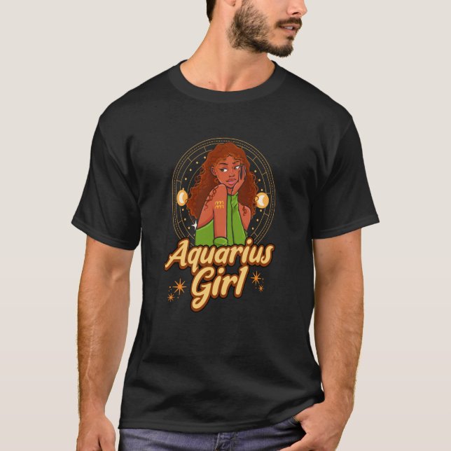 Aquarius Girl Astrology Astrologer Zodiac Sign Hor T-Shirt (Front)