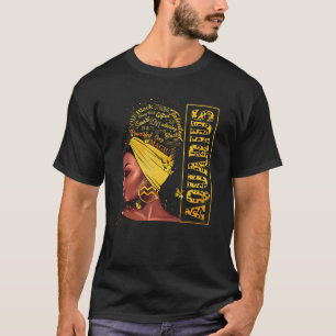 Aquarius Girl Birthday Leopard Melanin Afro Black  T-Shirt