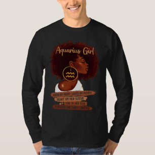 Aquarius Girl Funny For Black Women Melanin Afro T-Shirt
