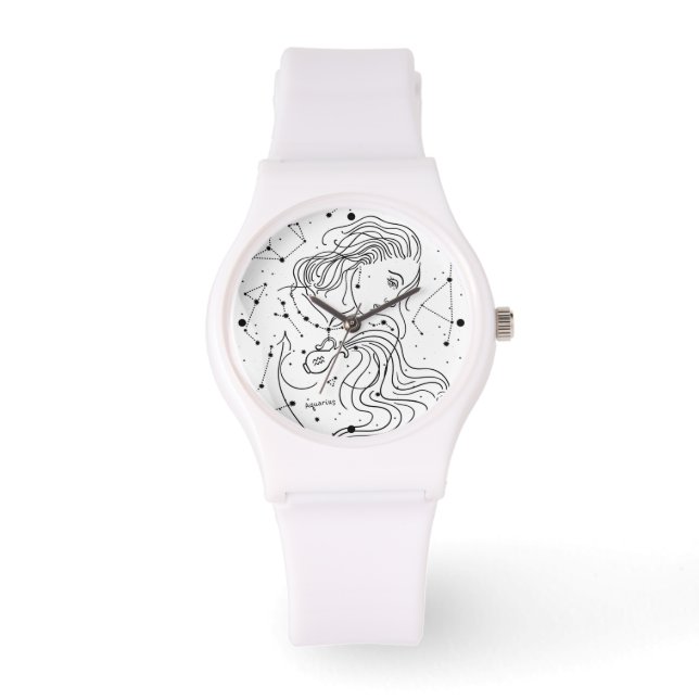 Aquarius Girl Zodiac Sign Watch (Front)