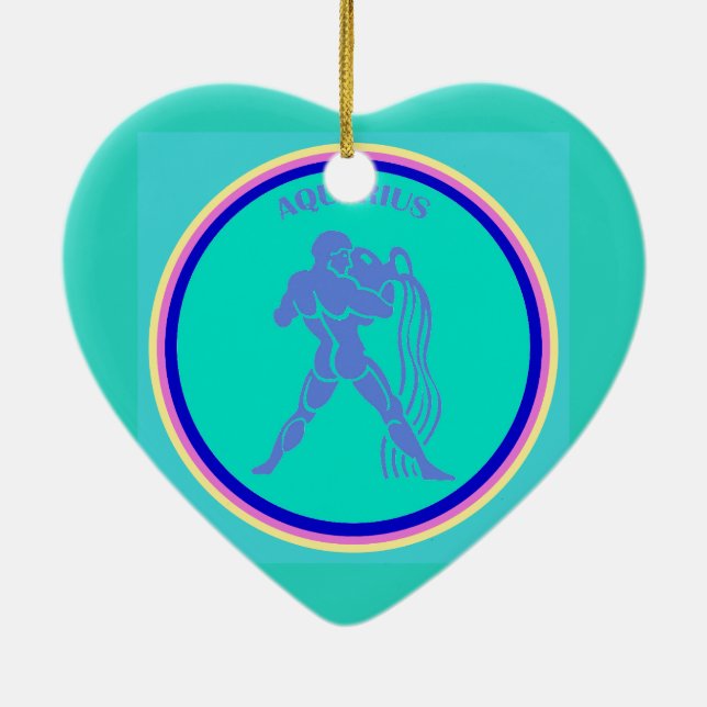 Aquarius Heart Ornament (Back)