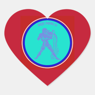 Aquarius Heart Sticker