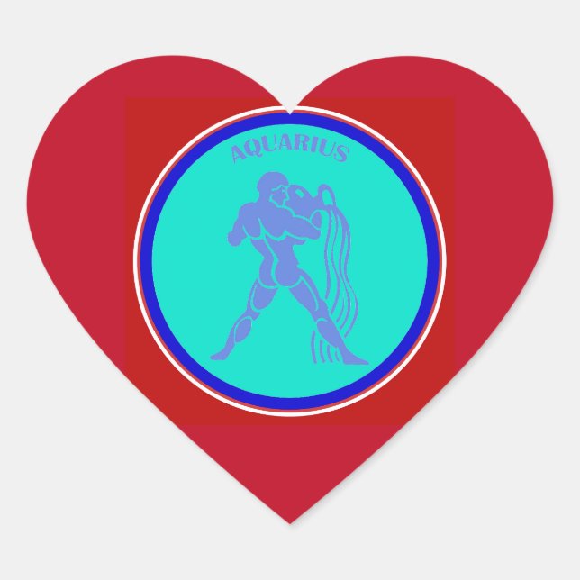 Aquarius Heart Sticker (Front)
